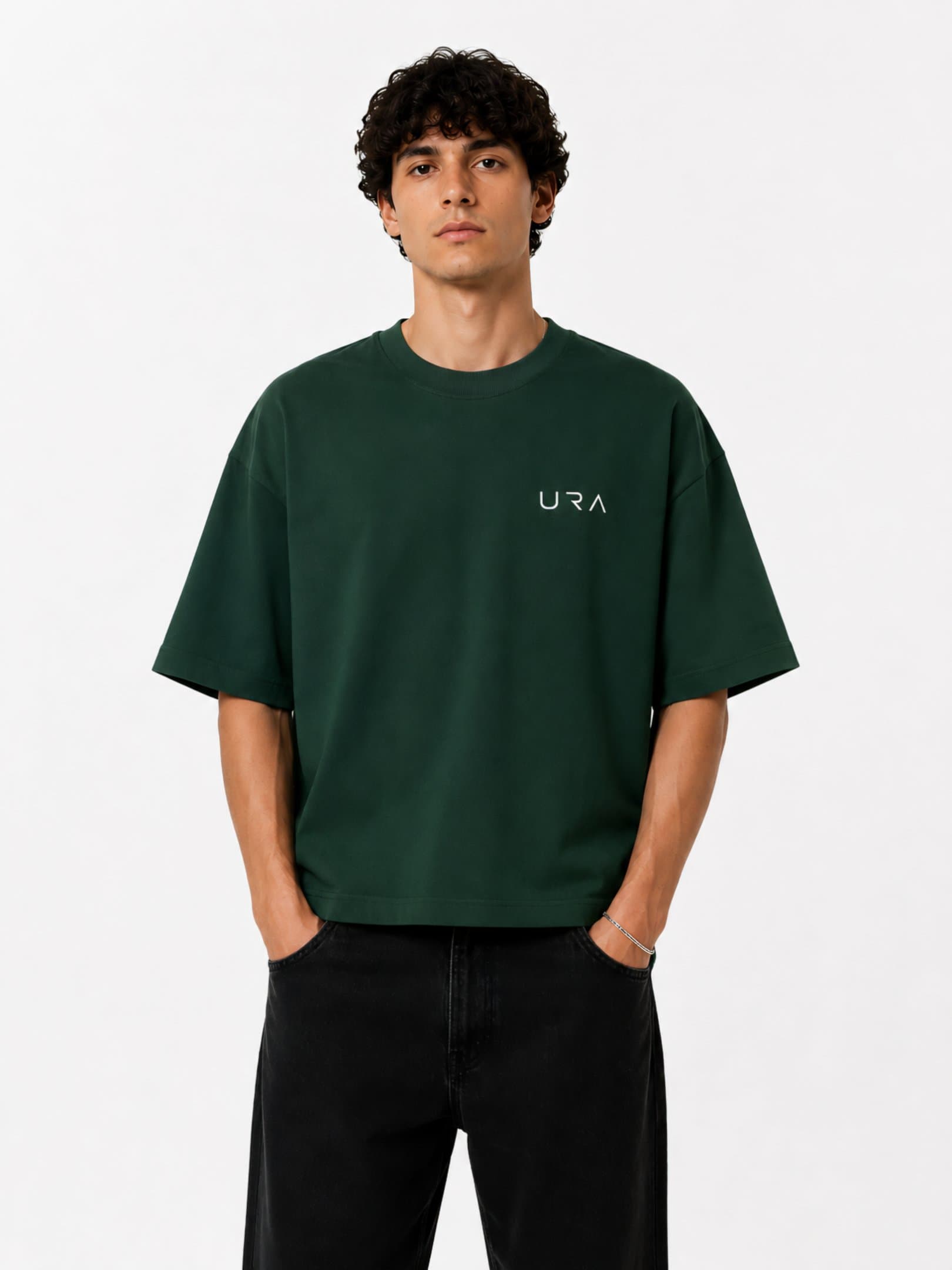 URA BOX FIT TEE-Green